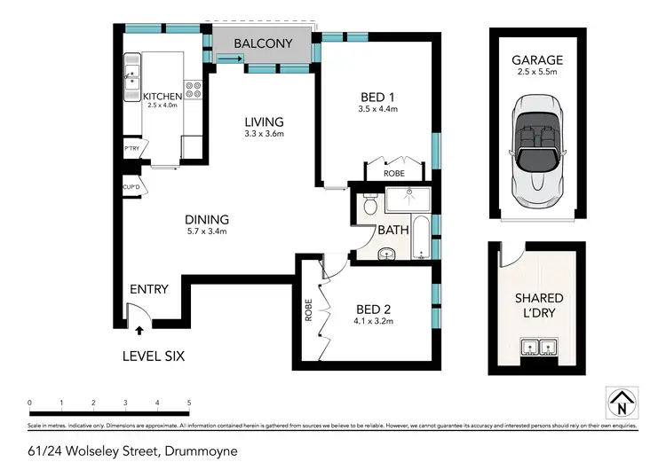 Floorplan of Homely apartment listing, 61/24 Wolseley Street, Drummoyne NSW 2047