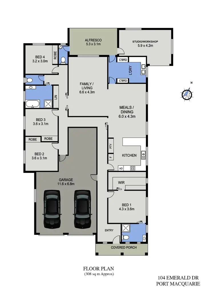 Floorplan of Homely house listing, 104 Emerald Drive, Port Macquarie NSW 2444
