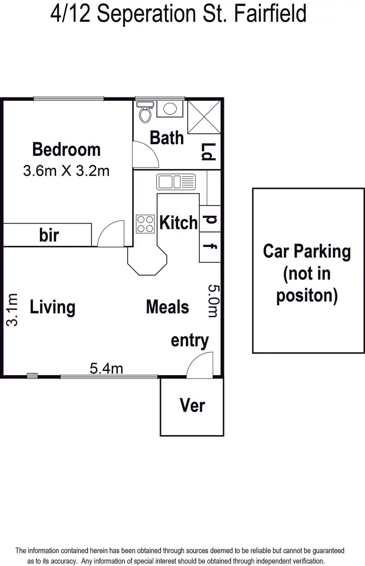 Floorplan of Homely unit listing, 4/12 Separation Street, Fairfield VIC 3078