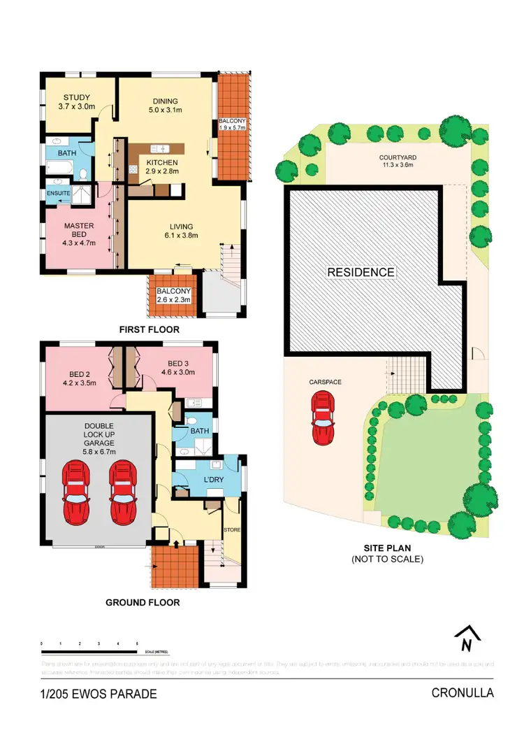 Floorplan of Homely townhouse listing, 1/205 Ewos Parade, Cronulla NSW 2230