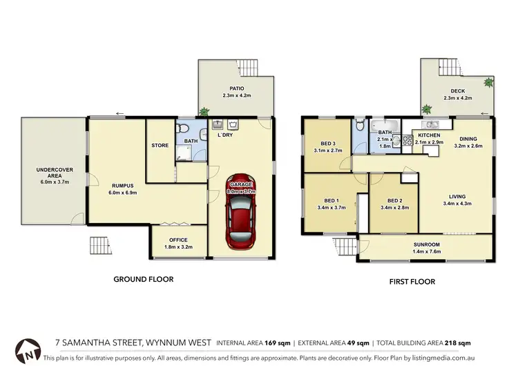 Floorplan of Homely house listing, 7 Samantha Street, Wynnum West QLD 4178