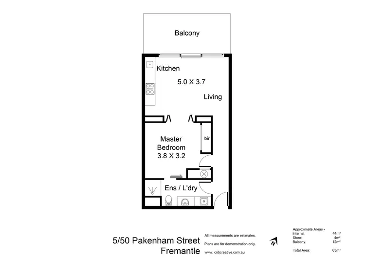 Floorplan of Homely unit listing, 9/50 Pakenham Street, Fremantle WA 6160