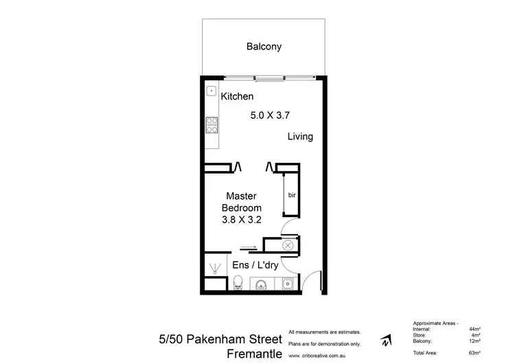 Floorplan of Homely unit listing, 6/50 Pakenham Street, Fremantle WA 6160