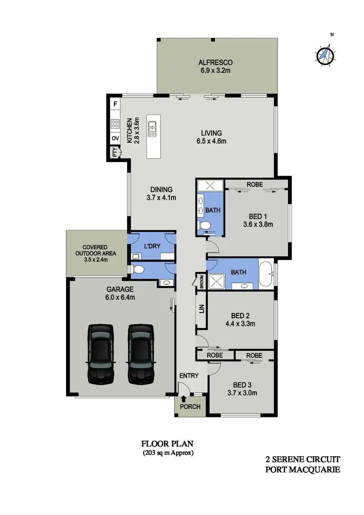 Floorplan of Homely house listing, 2 Serene Circuit, Port Macquarie NSW 2444