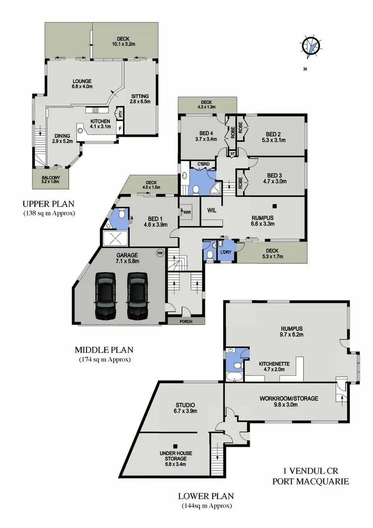 Floorplan of Homely house listing, 1 Vendul Crescent, Port Macquarie NSW 2444