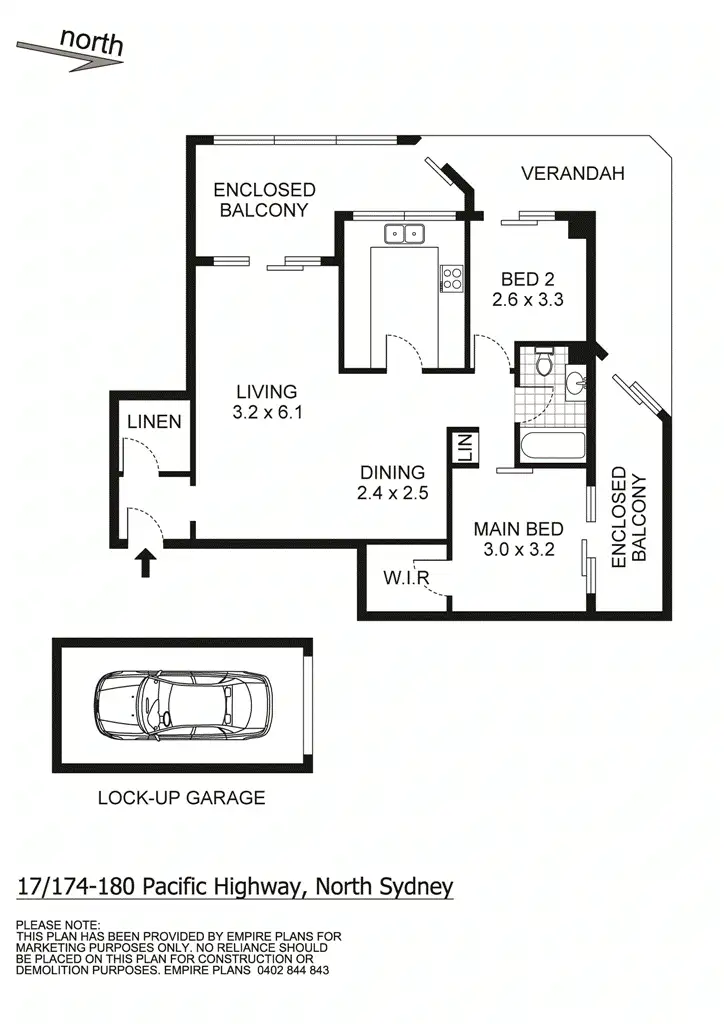 Floorplan of Homely apartment listing, Level 2/17/174-180 Pacific Highway, North Sydney NSW 2060