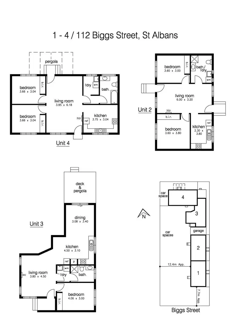 Floorplan of Homely block of units listing, 1-4/112 Biggs Street, St Albans VIC 3021