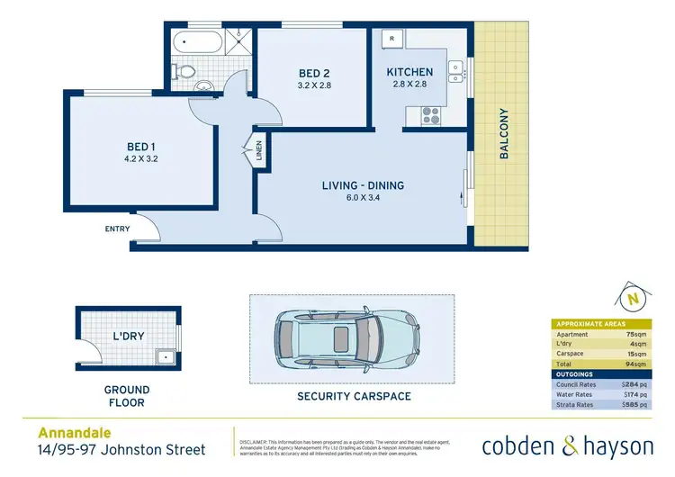 Floorplan of Homely apartment listing, 14/95-97 Johnston Street, Annandale NSW 2038
