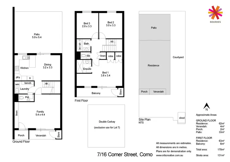 Floorplan of Homely townhouse listing, 7/16 Comer Street, Como WA 6152