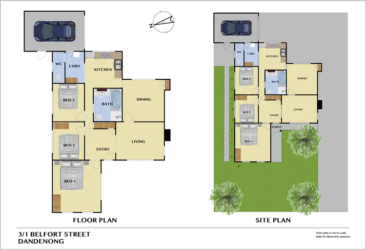 Floorplan of Homely unit listing, 1/3 Belfort Street, Dandenong VIC 3175