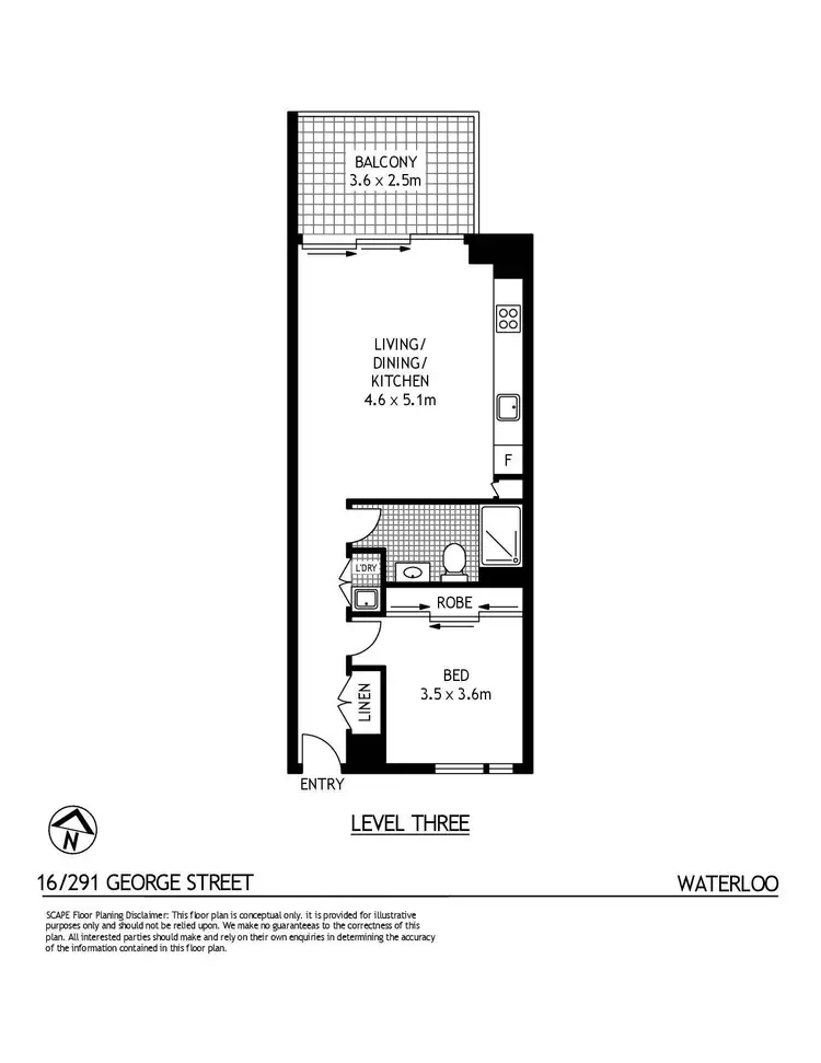 Floorplan of Homely apartment listing, 16/291 George Street, Waterloo NSW 2017