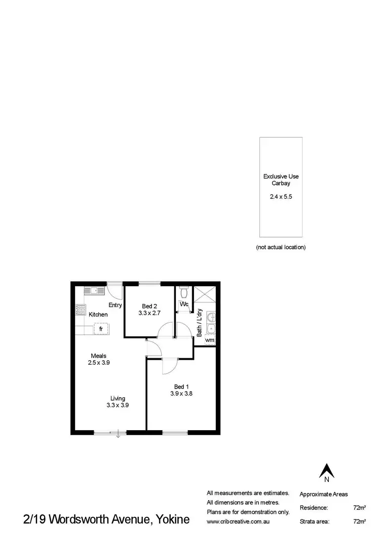 Floorplan of Homely unit listing, 2/19 Wordsworth Avenue, Yokine WA 6060