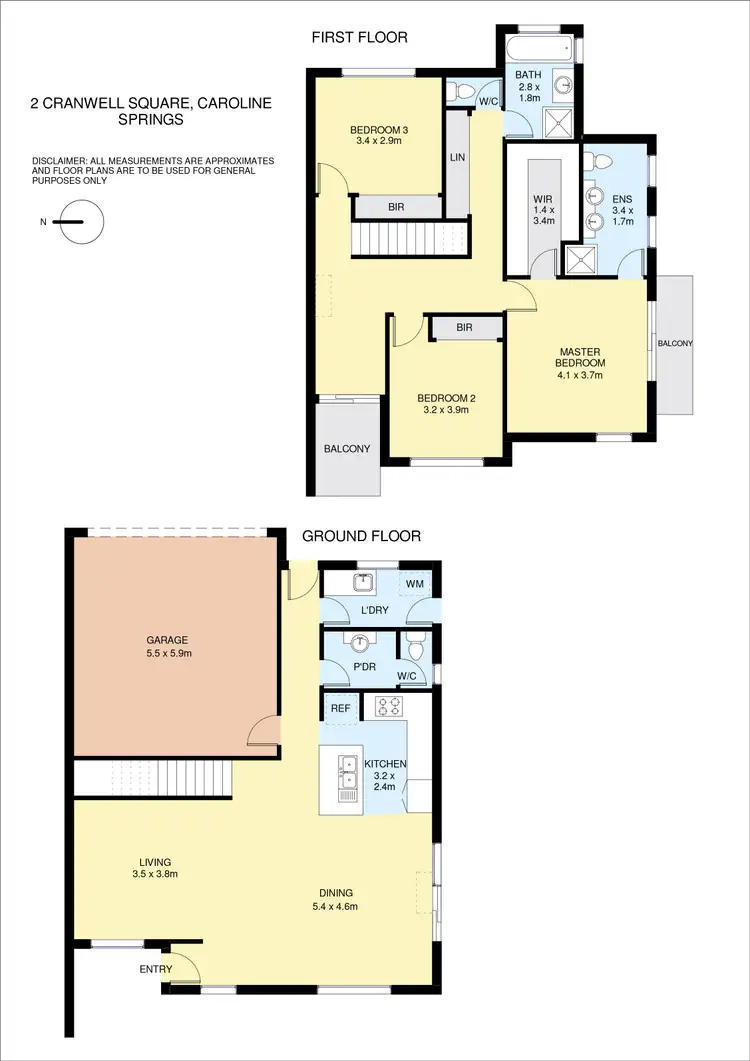 Floorplan of Homely townhouse listing, 2 Cranwell Square, Caroline Springs VIC 3023