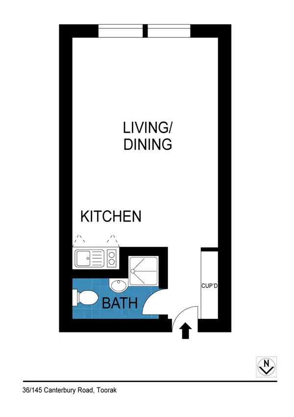 Floorplan of Homely studio listing, 36/145 Canterbury Road, Toorak VIC 3142