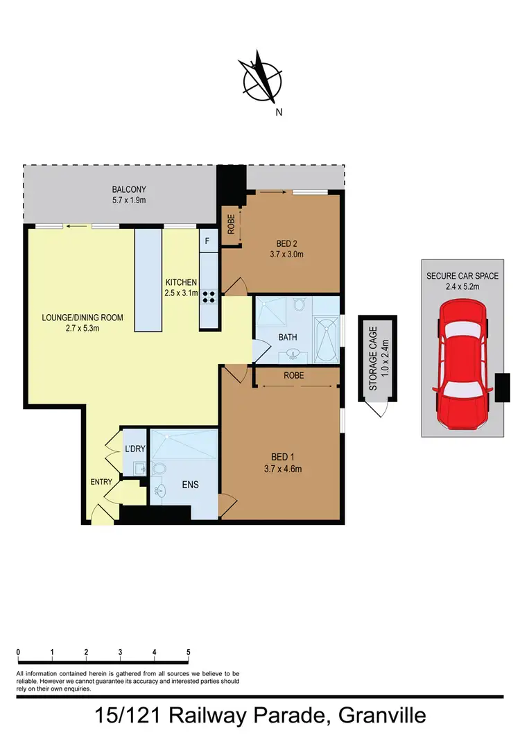 Floorplan of Homely unit listing, 15/121-127 Railway Parade, Granville NSW 2142