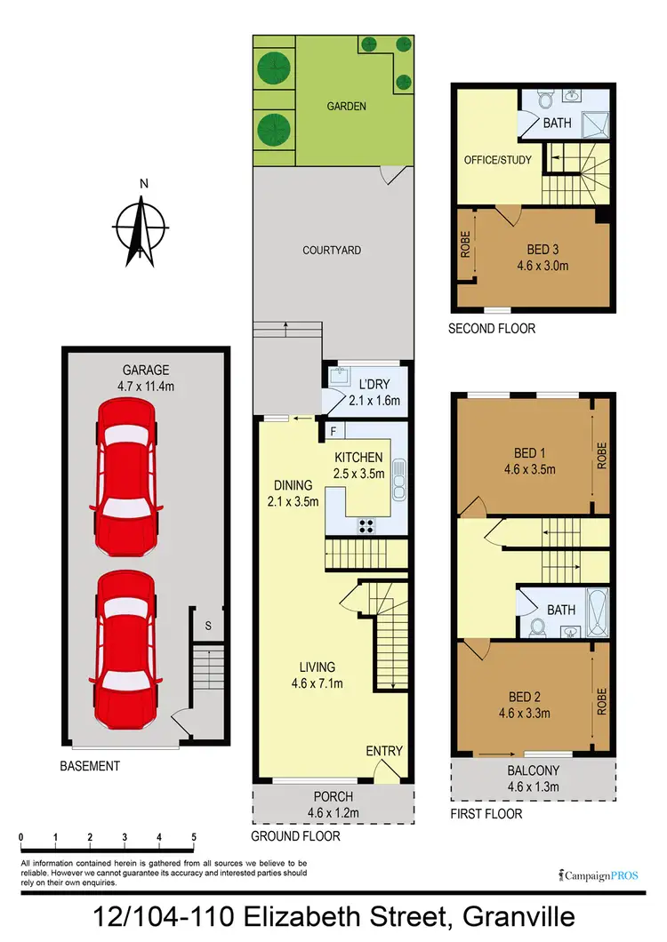 Floorplan of Homely townhouse listing, 12/104-110 Elizabeth Street, Granville NSW 2142