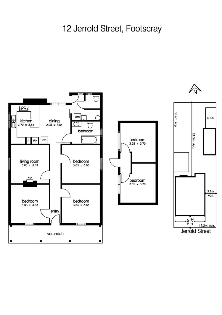 Floorplan of Homely house listing, 12 Jerrold Street, Footscray VIC 3011