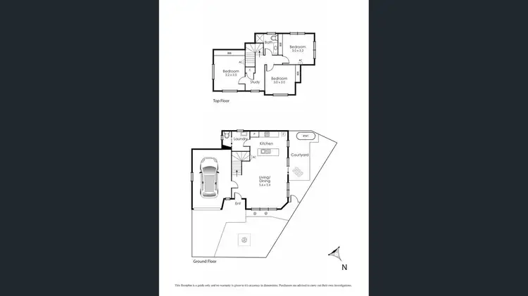 Floorplan of Homely townhouse listing, 1/3 Elva Court, Braybrook VIC 3019