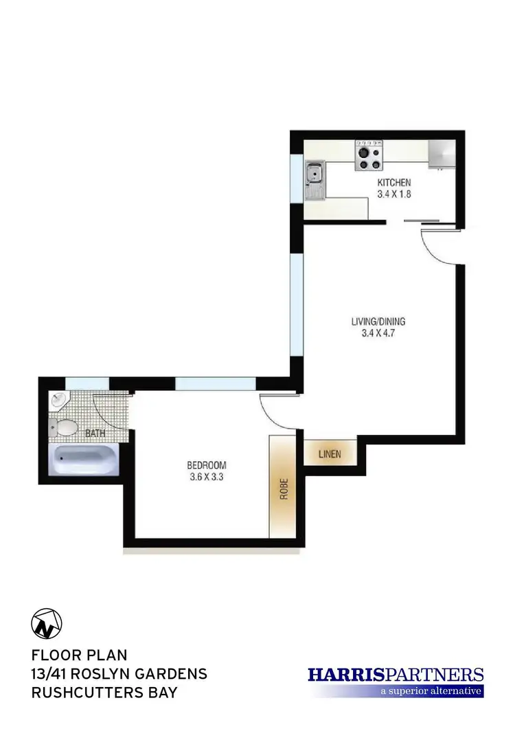 Floorplan of Homely apartment listing, 13/41 Roslyn Gardens, Elizabeth Bay NSW 2011