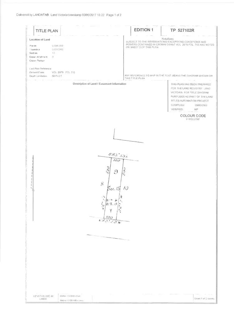Floorplan of Homely land listing, 9 William Street, Lismore VIC 3324
