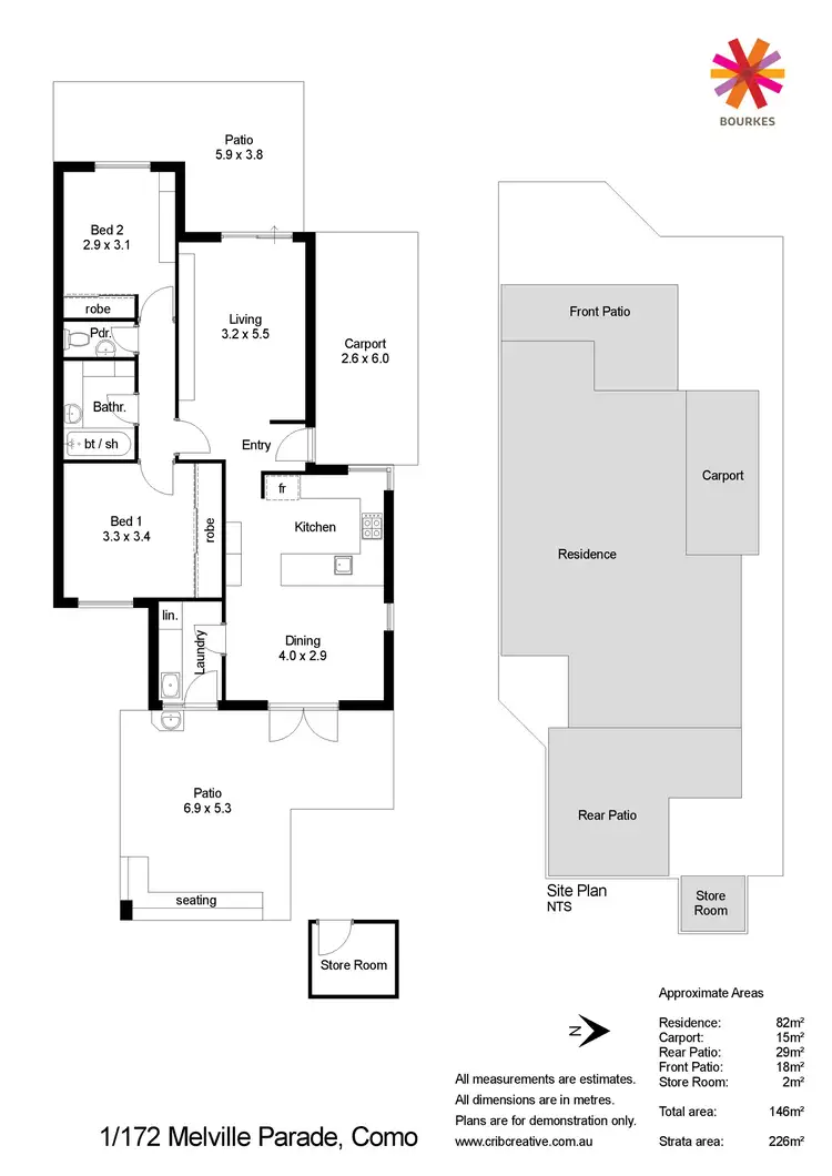 Floorplan of Homely villa listing, 1/172 Melville Parade, Como WA 6152