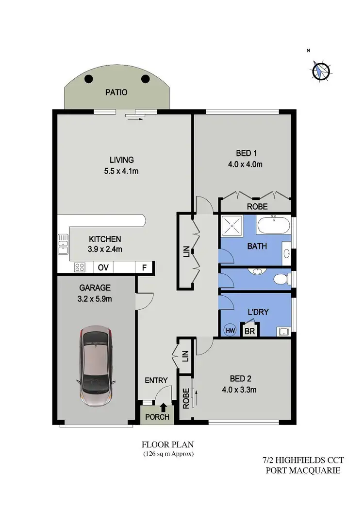 Floorplan of Homely unit listing, 7/2 Highfields Circuit, Port Macquarie NSW 2444