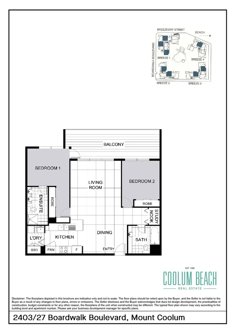Floorplan of Homely unit listing, 2403/27 Boardwalk Boulevard, Mount Coolum QLD 4573