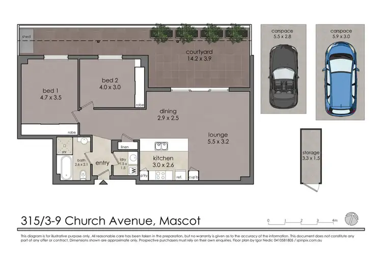 Floorplan of Homely apartment listing, 315/3 Church Avenue, Mascot NSW 2020
