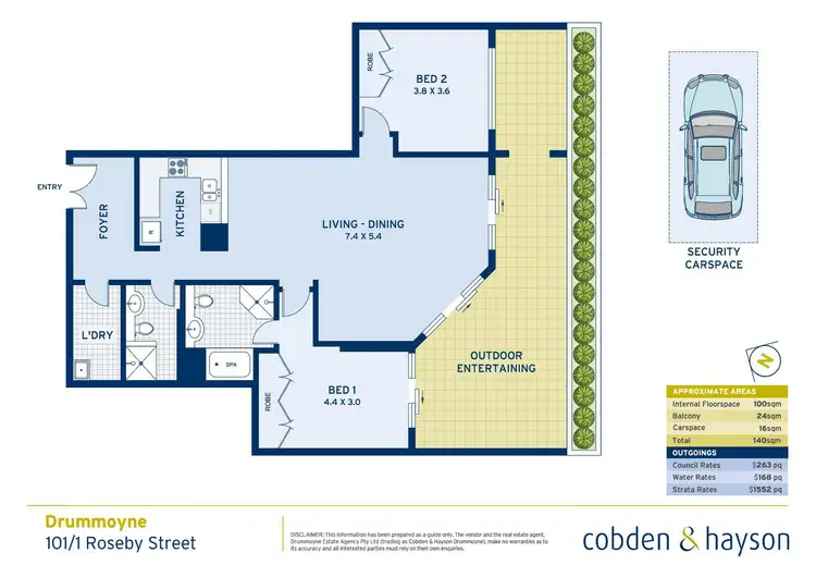 Floorplan of Homely apartment listing, 101/1 Roseby Street, Drummoyne NSW 2047