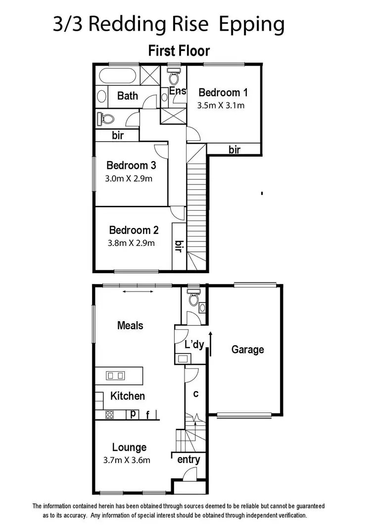 Floorplan of Homely townhouse listing, 3/3 Redding Rise, Epping VIC 3076
