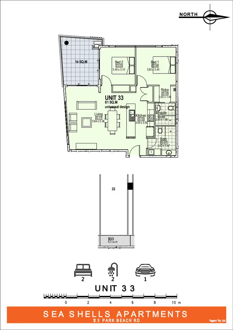 Floorplan of Homely apartment listing, 33/123 Park Beach Road, Coffs Harbour NSW 2450
