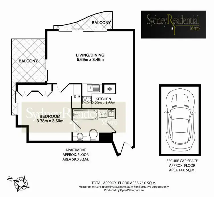 Floorplan of Homely apartment listing, 903/199 Castlereagh Street, Sydney NSW 2000