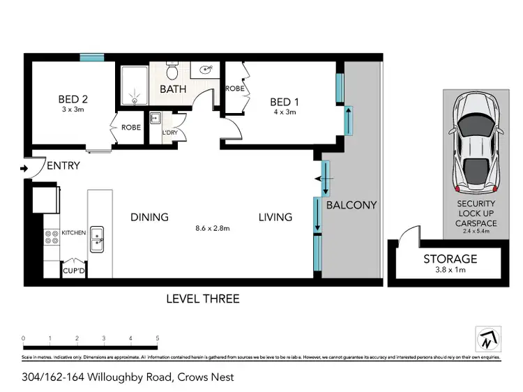 Floorplan of Homely unit listing, 304/162-164 Willoughby Road, Crows Nest NSW 2065