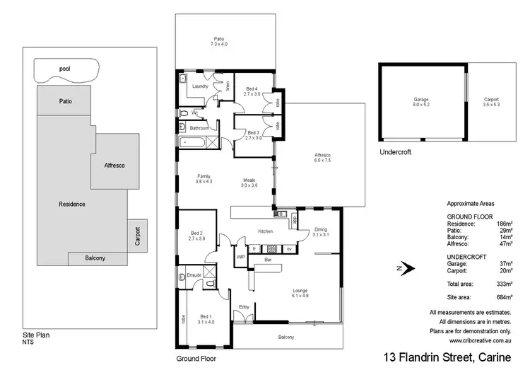 Floorplan of Homely house listing, 13 Flandrin Street, Carine WA 6020