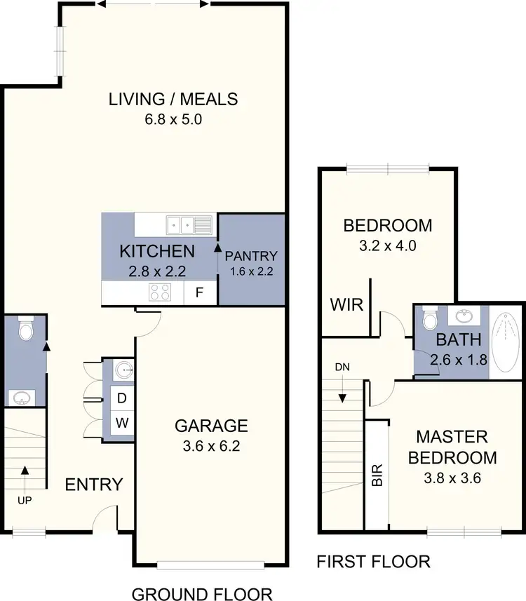 Floorplan of Homely townhouse listing, 4/1-3 Korong Court, Broadmeadows VIC 3047