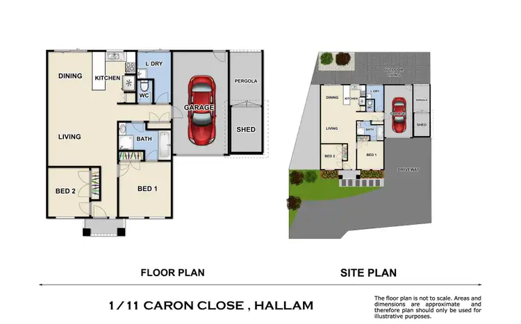 Floorplan of Homely unit listing, 1/11 Caron Close, Hallam VIC 3803