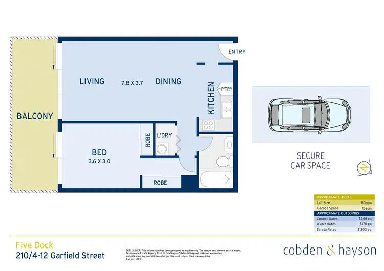 Floorplan of Homely apartment listing, 210/4-12 Garfield Street, Five Dock NSW 2046