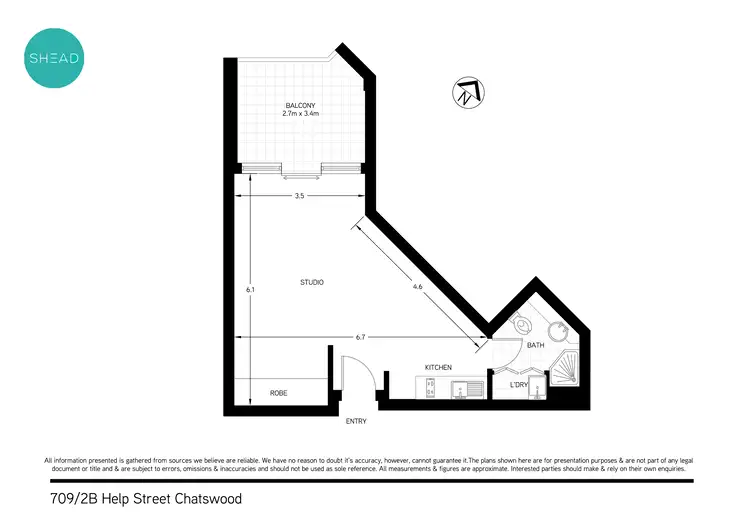 Floorplan of Homely apartment listing, 709/2B Help Street, Chatswood NSW 2067