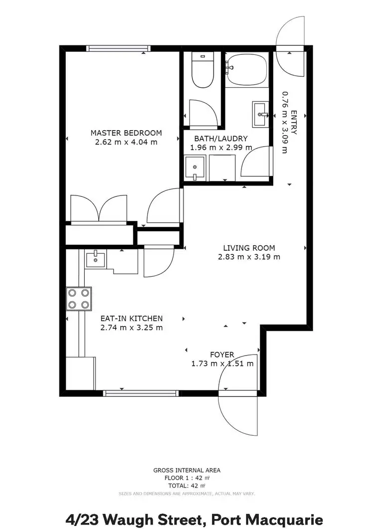 Floorplan of Homely unit listing, 4/23 Waugh Street, Port Macquarie NSW 2444