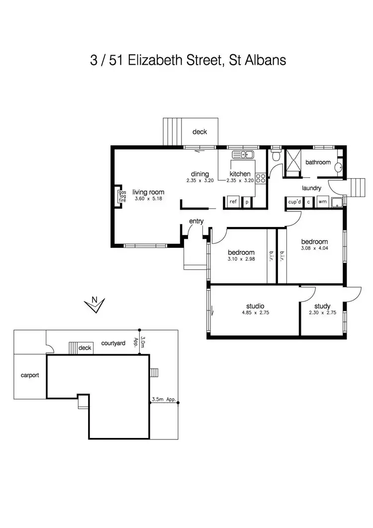 Floorplan of Homely unit listing, 3/51 Elizabeth Street, St Albans VIC 3021