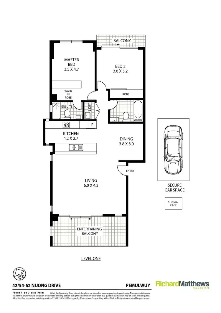 Floorplan of Homely apartment listing, 42/54-62 Nijong Drive, Pemulwuy NSW 2145