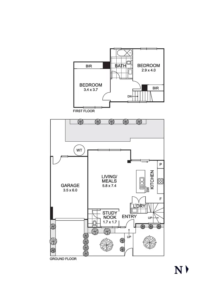 Floorplan of Homely townhouse listing, 1B Braeside. Street, Pascoe Vale VIC 3044
