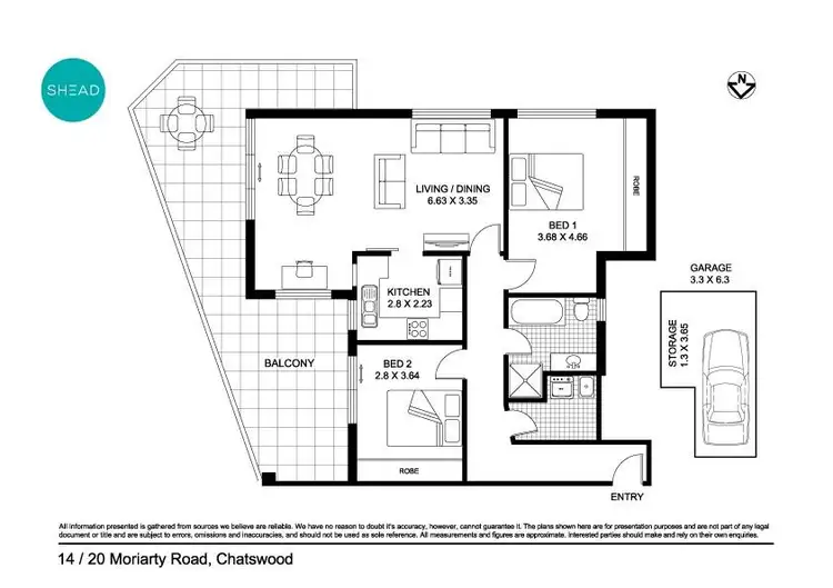 Floorplan of Homely apartment listing, 14/20 Moriarty Road, Chatswood NSW 2067