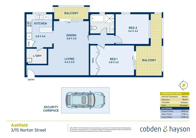 Floorplan of Homely apartment listing, 3/15 Norton Street, Ashfield NSW 2131