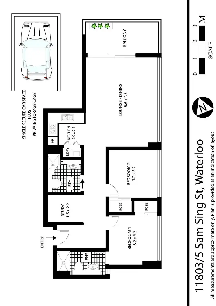 Floorplan of Homely apartment listing, 11803/5 Sam Sing Street, Waterloo NSW 2017