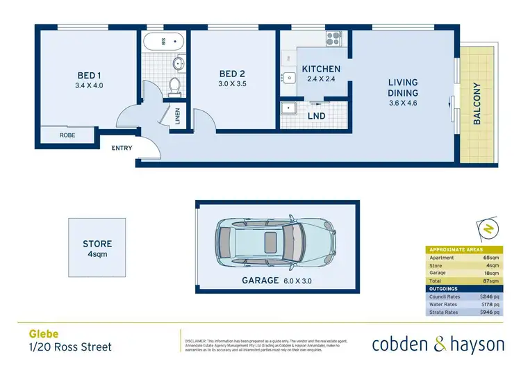 Floorplan of Homely apartment listing, 1/20 Ross Street, Glebe NSW 2037