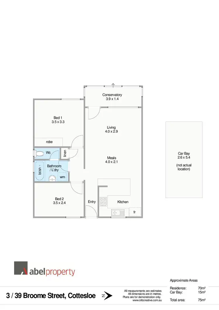 Floorplan of Homely apartment listing, 3/39 Broome Street, Cottesloe WA 6011