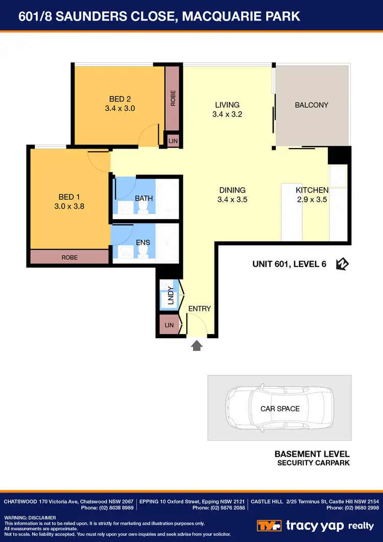 Floorplan of Homely apartment listing, 601/8 Saunders Close, Macquarie Park NSW 2113