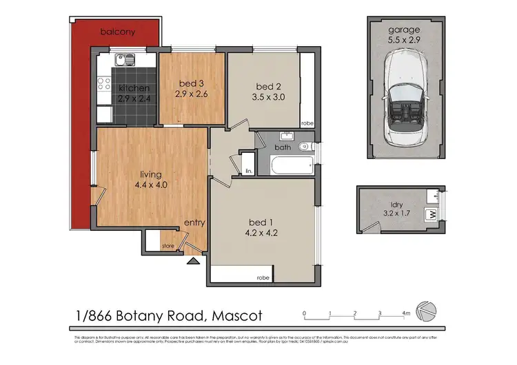 Floorplan of Homely unit listing, 1/866 Botany Road, Mascot NSW 2020