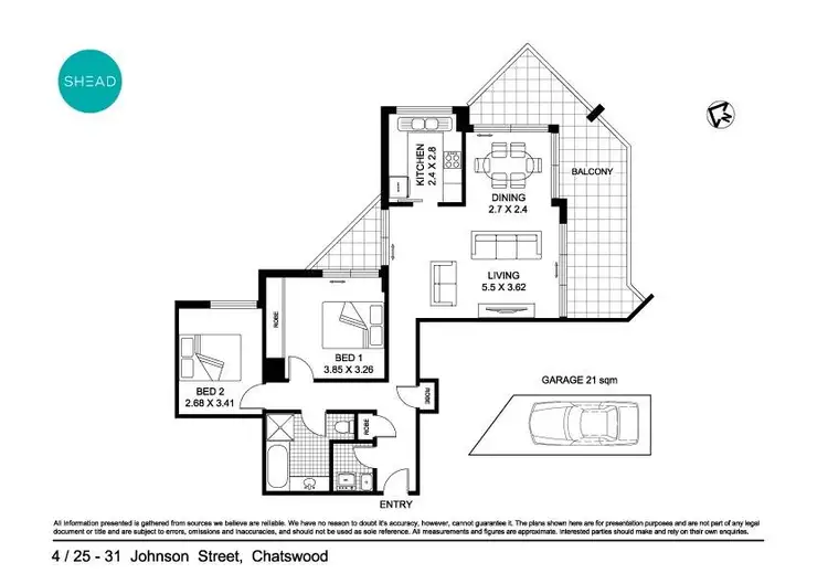 Floorplan of Homely apartment listing, 4/25 Johnson Street, Chatswood NSW 2067
